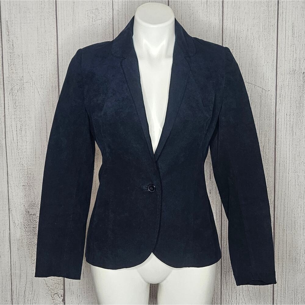 VTG 70s Adolph Schuman for Lilli Ann Blue Ultra Suede Blazer Jacket